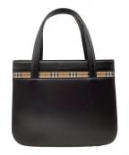 BURBERRYバーバリー）の古着「ノバチェック ハンドバッグ」｜ブラック×ベージュ