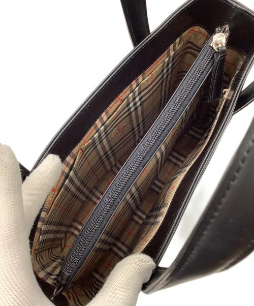 BURBERRY（バーバリー）BURBERRY (バーバリー) ノバチェック ハンドバッグ ブラック×ベージュの古着・服飾アイテム