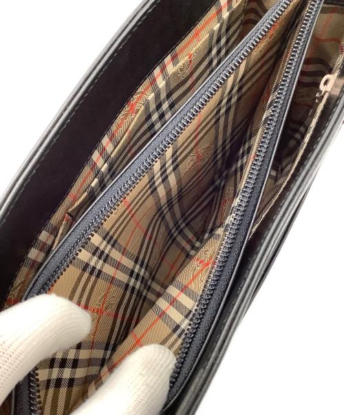 BURBERRY（バーバリー）BURBERRY (バーバリー) ノバチェック ハンドバッグ ブラック×ベージュの古着・服飾アイテム