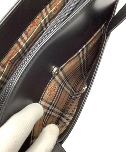 BURBERRY（バーバリー）BURBERRY (バーバリー) ノバチェック ハンドバッグ ブラック×ベージュの古着・服飾アイテム