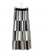 UNITED TOKYOユナイテッドトーキョー）の古着「チェッカーニットスカート」｜ホワイト×ブラック