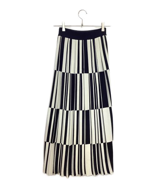 UNITED TOKYO（ユナイテッドトーキョー）UNITED TOKYO (ユナイテッドトーキョー) チェッカーニットスカート ホワイト×ブラック サイズ:1の古着・服飾アイテム