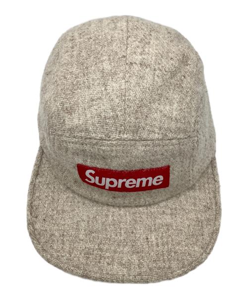SUPREME（シュプリーム）SUPREME (シュプリーム) Harris Tweed (ハリスツイード) ボックスロゴキャップ アイボリーの古着・服飾アイテム