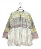 Injiriインジリ）の古着「刺繍羽織ブラウス」｜ホワイト×イエロー