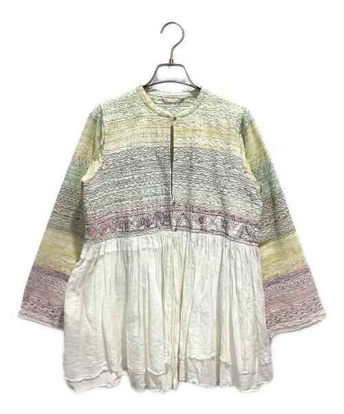 Injiri（インジリ）Injiri (インジリ) 刺繍羽織ブラウス ホワイト×イエロー サイズ:Sの古着・服飾アイテム