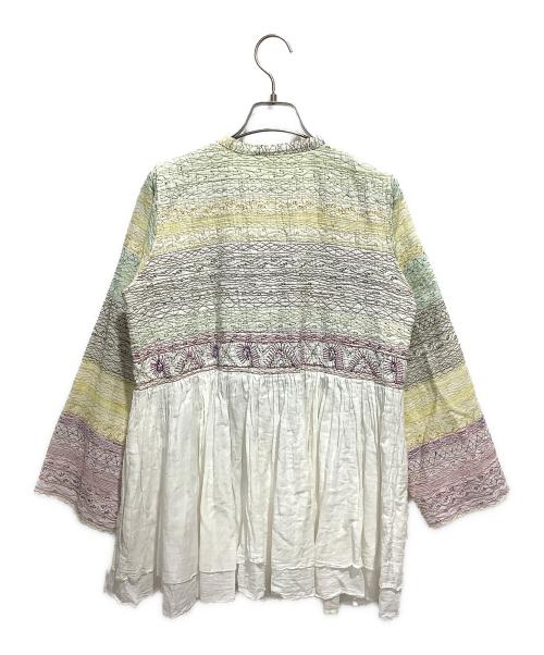 Injiri（インジリ）Injiri (インジリ) 刺繍羽織ブラウス ホワイト×イエロー サイズ:Sの古着・服飾アイテム
