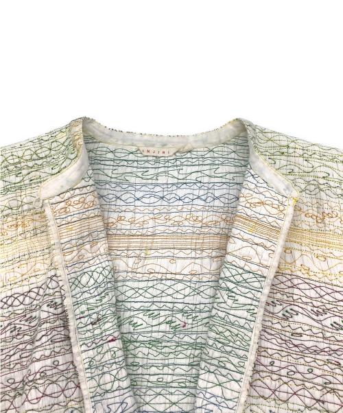 Injiri（インジリ）Injiri (インジリ) 刺繍羽織ブラウス ホワイト×イエロー サイズ:Sの古着・服飾アイテム