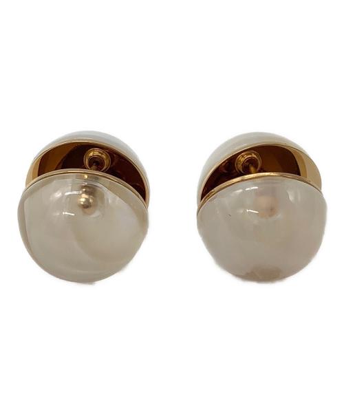 BURBERRY（バーバリー）BURBERRY (バーバリー) スケルトンピアス ゴールド×ホワイトの古着・服飾アイテム