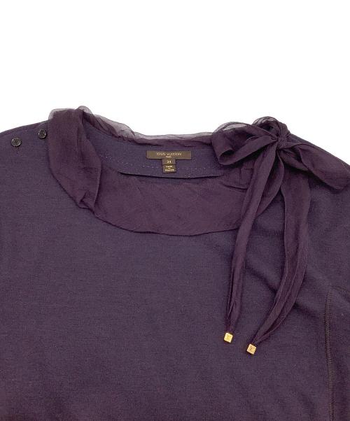 LOUIS VUITTON（ルイ ヴィトン）LOUIS VUITTON (ルイ ヴィトン) フリルリボンブラウス パープル サイズ:34の古着・服飾アイテム