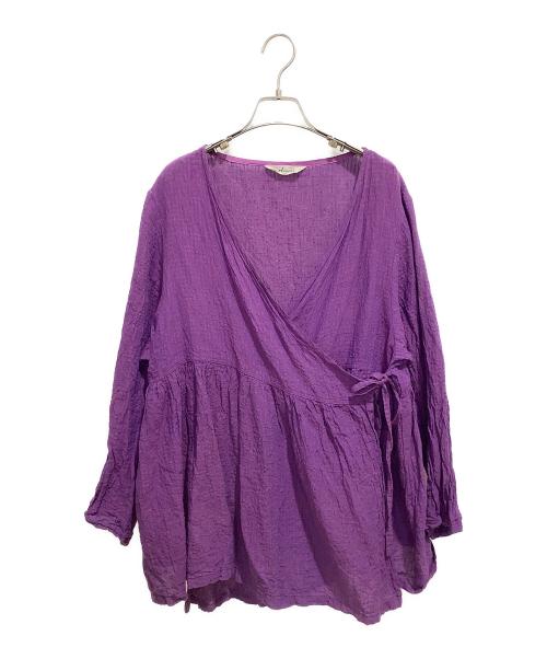 antiquites（アンティークス）ANTIQUITES (アンティークス) リネンカシュクールチュニック パープル サイズ:FREEの古着・服飾アイテム