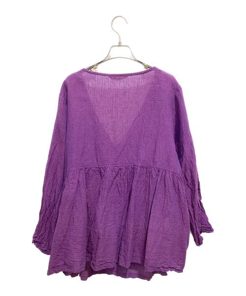 antiquites（アンティークス）ANTIQUITES (アンティークス) リネンカシュクールチュニック パープル サイズ:FREEの古着・服飾アイテム