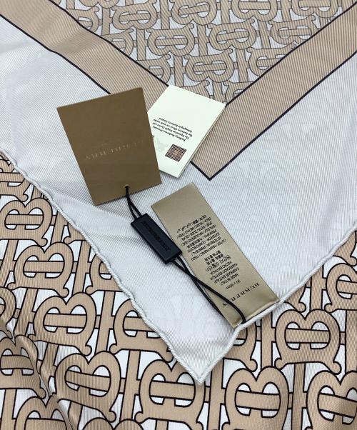 BURBERRY（バーバリー）BURBERRY (バーバリー) BT柄 大判スカーフ グレー×ベージュの古着・服飾アイテム