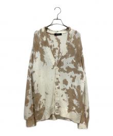 1piu1uguale3（ウノピュウノウグァーレトレ）の古着「タイダイニットカーディガン」｜ホワイト×ベージュ