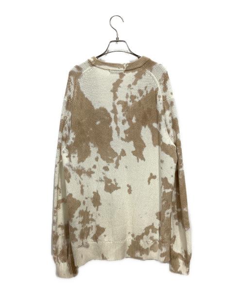 1piu1uguale3（ウノピュウノウグァーレトレ）1piu1uguale3 (ウノピュウノウグァーレトレ) タイダイニットカーディガン ホワイト×ベージュ サイズ:Vの古着・服飾アイテム