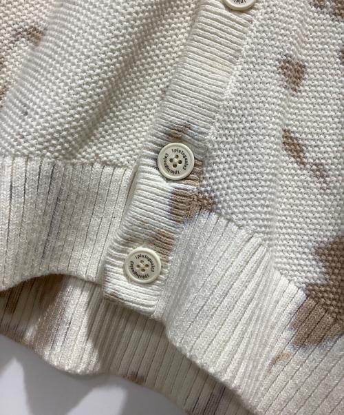 1piu1uguale3（ウノピュウノウグァーレトレ）1piu1uguale3 (ウノピュウノウグァーレトレ) タイダイニットカーディガン ホワイト×ベージュ サイズ:Vの古着・服飾アイテム