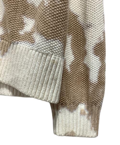 1piu1uguale3（ウノピュウノウグァーレトレ）1piu1uguale3 (ウノピュウノウグァーレトレ) タイダイニットカーディガン ホワイト×ベージュ サイズ:Vの古着・服飾アイテム