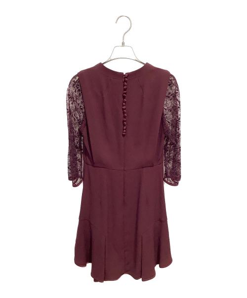 Mame Kurogouchi（マメクロゴウチ）mame kurogouchi (マメクロゴウチ) レーススリーブワンピース レッド サイズ:Sの古着・服飾アイテム
