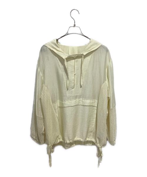 chignon（シニヨン）chignon (シニヨン) シアーメッシュアノラックシャツ ホワイト サイズ:Fの古着・服飾アイテム