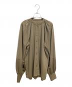 CYAN TOKYOシアン トーキョー）の古着「オーバースリーブタックジャージブラウス」｜ベージュ
