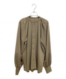 CYAN TOKYO（シアン トーキョー）の古着「オーバースリーブタックジャージブラウス」｜ベージュ