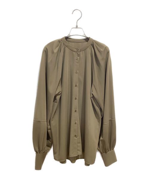 CYAN TOKYO（シアン トーキョー）CYAN TOKYO (シアン トーキョー) オーバースリーブタックジャージブラウス ベージュ サイズ:FREEの古着・服飾アイテム