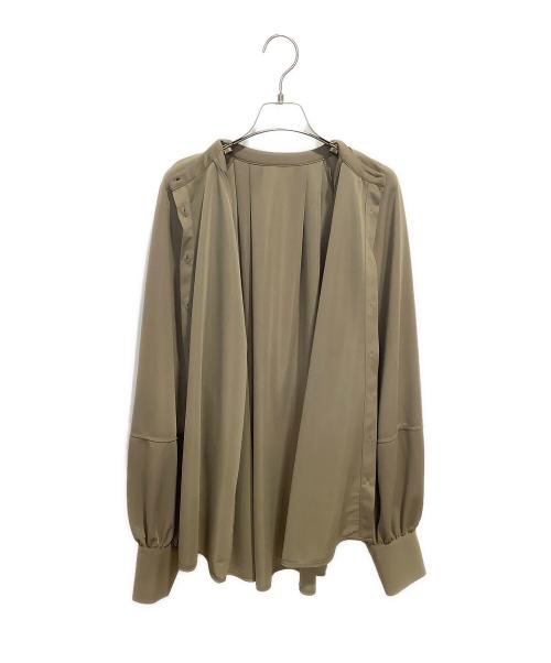 CYAN TOKYO（シアン トーキョー）CYAN TOKYO (シアン トーキョー) オーバースリーブタックジャージブラウス ベージュ サイズ:FREEの古着・服飾アイテム