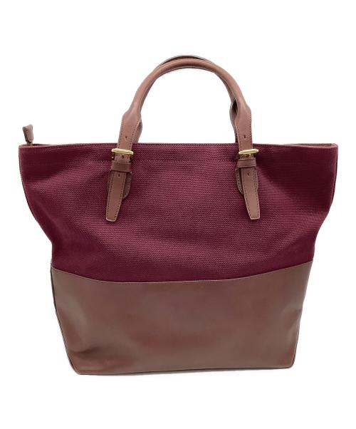 RALPH LAUREN（ラルフローレン）RALPH LAUREN (ラルフローレン) トートバッグ ブラウン×ボルドーの古着・服飾アイテム