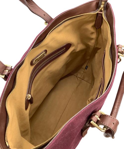 RALPH LAUREN（ラルフローレン）RALPH LAUREN (ラルフローレン) トートバッグ ブラウン×ボルドーの古着・服飾アイテム