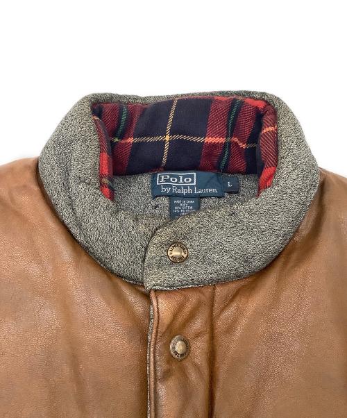 POLO RALPH LAUREN（ポロ・ラルフローレン）POLO RALPH LAUREN (ポロ・ラルフローレン) 中綿ベスト グレー×ブラウン サイズ:Lの古着・服飾アイテム