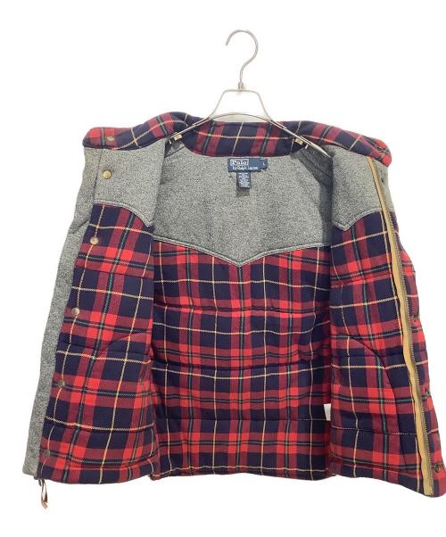 POLO RALPH LAUREN（ポロ・ラルフローレン）POLO RALPH LAUREN (ポロ・ラルフローレン) 中綿ベスト グレー×ブラウン サイズ:Lの古着・服飾アイテム