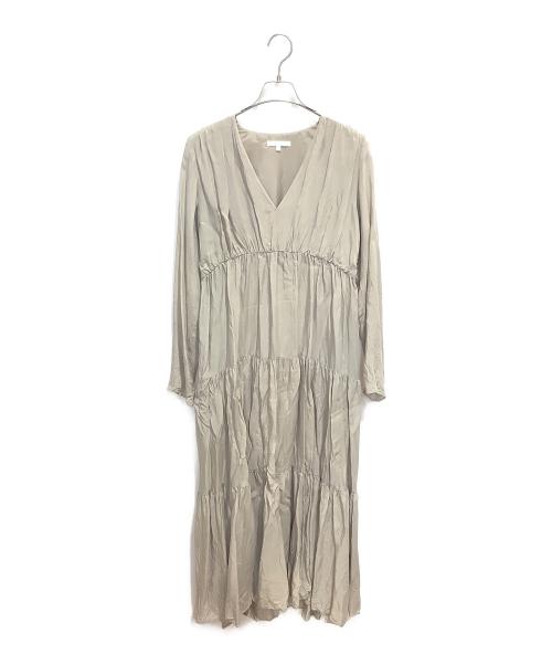 Drawing Numbers（ドローイングナンバーズ）Drawing Numbers (ドローイングナンバーズ) Vネックティアードワンピース アイボリー サイズ:38の古着・服飾アイテム