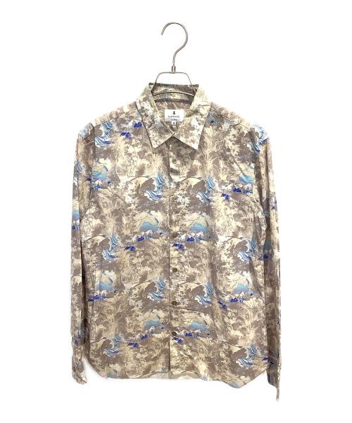 LANVIN（ランバン）LANVIN (ライバン) 柄シャツ ベージュ サイズ:46の古着・服飾アイテム