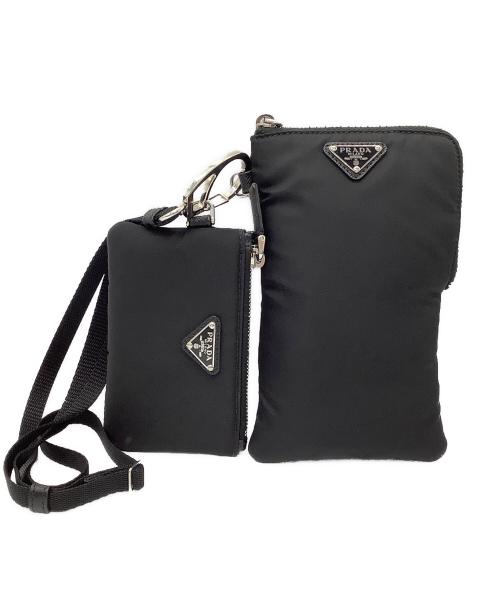 PRADA（プラダ）PRADA (プラダ) ショルダーポーチ ＆  スマートフォンケース ブラックの古着・服飾アイテム