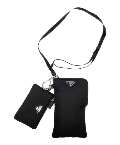 PRADA（プラダ）PRADA (プラダ) ショルダーポーチ ＆  スマートフォンケース ブラックの古着・服飾アイテム