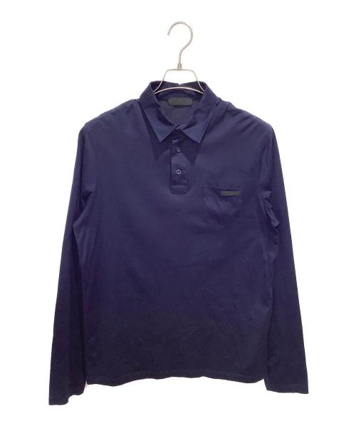 PRADA（プラダ）PRADA (プラダ) 長袖ポロシャツ ネイビー サイズ:Mの古着・服飾アイテム