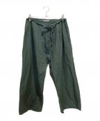 homspunホームスパン）の古着「リネン混パンツ」｜グリーン