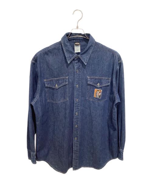 HARLEY-DAVIDSON（ハーレーダビッドソン）HARLEY-DAVIDSON (ハーレーダビッドソン) LOONEY TUNES (ルーニーチューンズ) デニムシャツ インディゴ サイズ:Lの古着・服飾アイテム