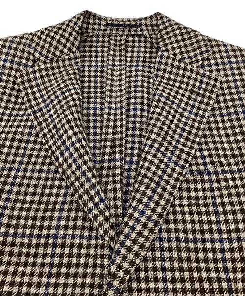 LARDINI（ラルディーニ）LARDINI (ラルディーニ) ガンクラブチェック 3Bジャケット ブラウン サイズ:48の古着・服飾アイテム