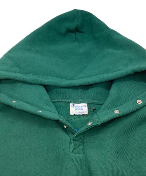 Champion REVERSE WEAVE（チャンピオン リバース ウィーブ）Champion REVERSE WEAVE (チャンピオン リバース ウィーブ) URBAN RESEARCH DOORS (アーバンリサーチドアーズ) RW HALF SNAP PARKA グリーン サイズ:Mの古着・服飾アイテム