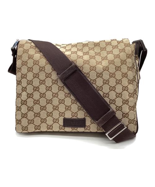 GUCCI（グッチ）GUCCI (グッチ) GG メッセンジャーバッグ ベージュの古着・服飾アイテム
