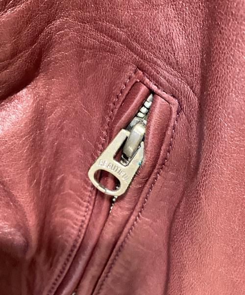 beautiful people（ビューティフルピープル）beautiful people (ビューティフルピープル) シープスキンダブルライダースジャケット ワインレッド サイズ:150の古着・服飾アイテム