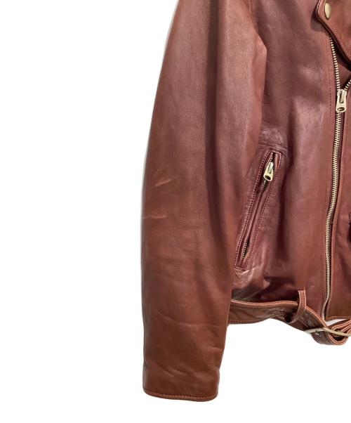 beautiful people（ビューティフルピープル）beautiful people (ビューティフルピープル) シープスキンダブルライダースジャケット ワインレッド サイズ:150の古着・服飾アイテム