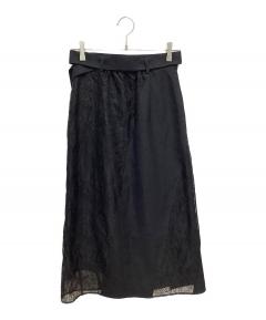中古・古着通販】DRAWER (ドゥロワー) シルク混レーススカート ブルー