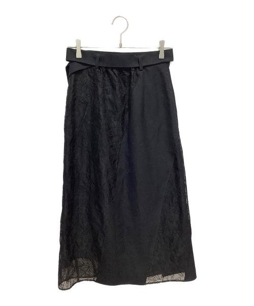 UNITED TOKYO（ユナイテッドトーキョー）UNITED TOKYO (ユナイテッドトーキョー) スムースエンブロイダリースカート ブラック サイズ:Mの古着・服飾アイテム