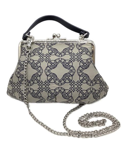 Vivienne Westwood（ヴィヴィアンウエストウッド）Vivienne Westwood (ヴィヴィアンウエストウッド) VEGAN がま口ハンドバッグ グレーの古着・服飾アイテム