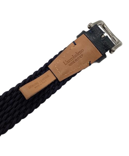 l'arcobaleno（ラルコバレーノ）l'arcobaleno (ラルコバレーノ) 28mm エラスティックメッシュベルト ネイビーの古着・服飾アイテム