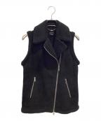 LAUREN RALPH LAURENローレンラルフローレン）の古着「ライダース ボア ベスト」｜ブラック