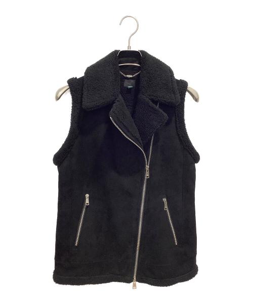 LAUREN RALPH LAUREN（ローレンラルフローレン）LAUREN RALPH LAUREN (ローレンラルフローレン) ライダース ボア ベスト ブラック サイズ:XSの古着・服飾アイテム