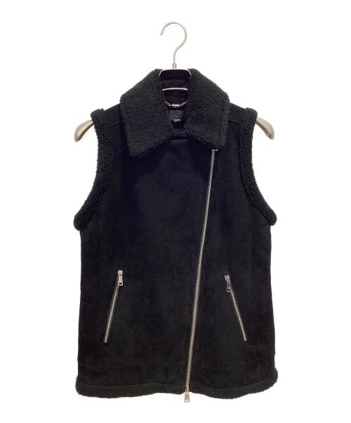 LAUREN RALPH LAUREN（ローレンラルフローレン）LAUREN RALPH LAUREN (ローレンラルフローレン) ライダース ボア ベスト ブラック サイズ:XSの古着・服飾アイテム