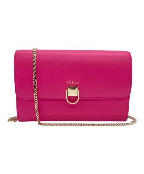 FURLA（フルラ）FURLA (フルラ) チェーン ウォレットショルダー ピンクの古着・服飾アイテム